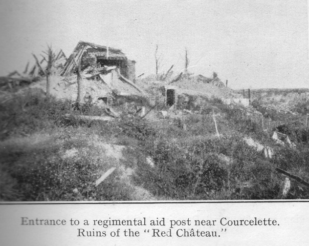 A regimental aid post in a row of tenement houses Armentires.